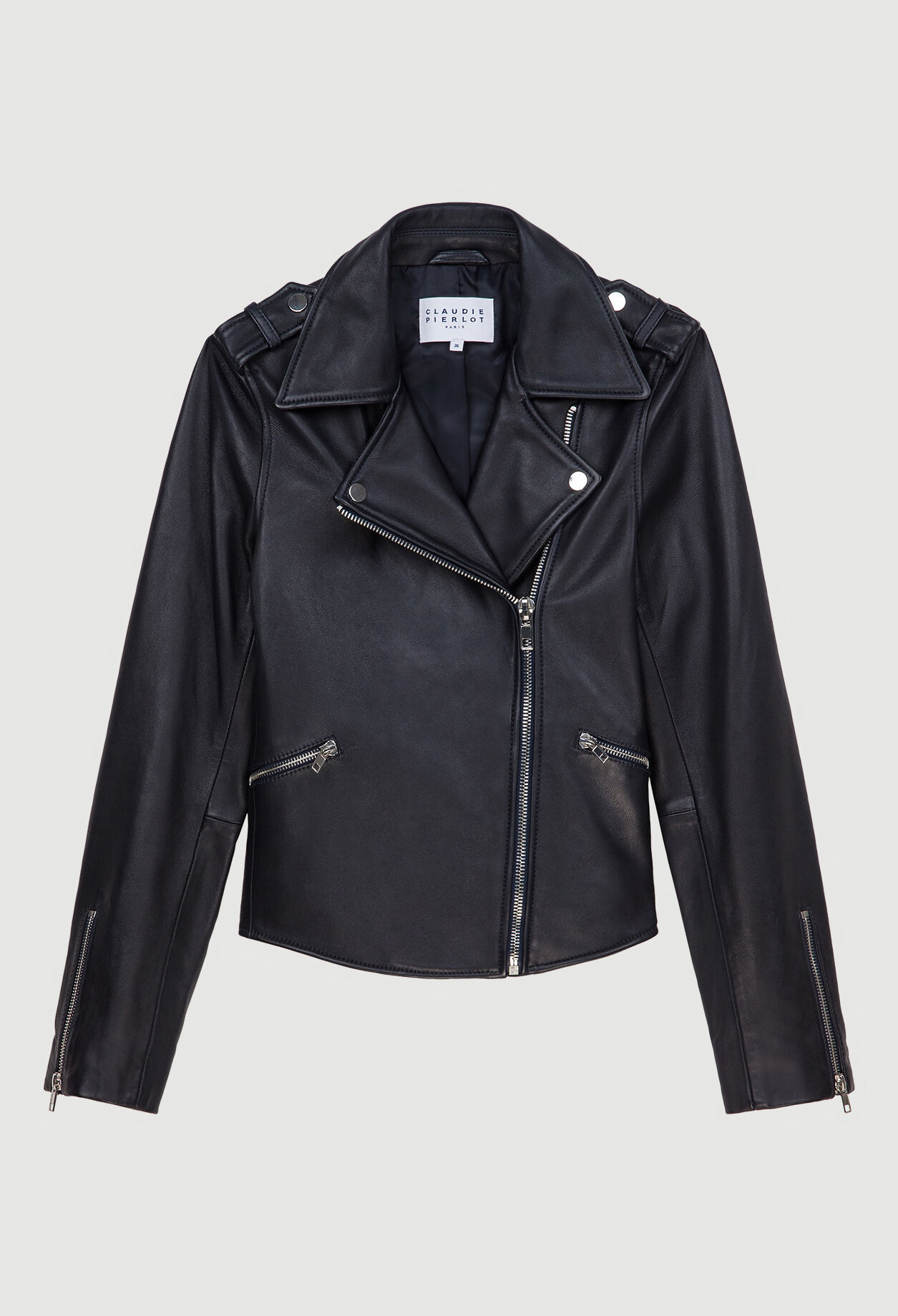 Cross over leather jacket for women Claudie Pierlot