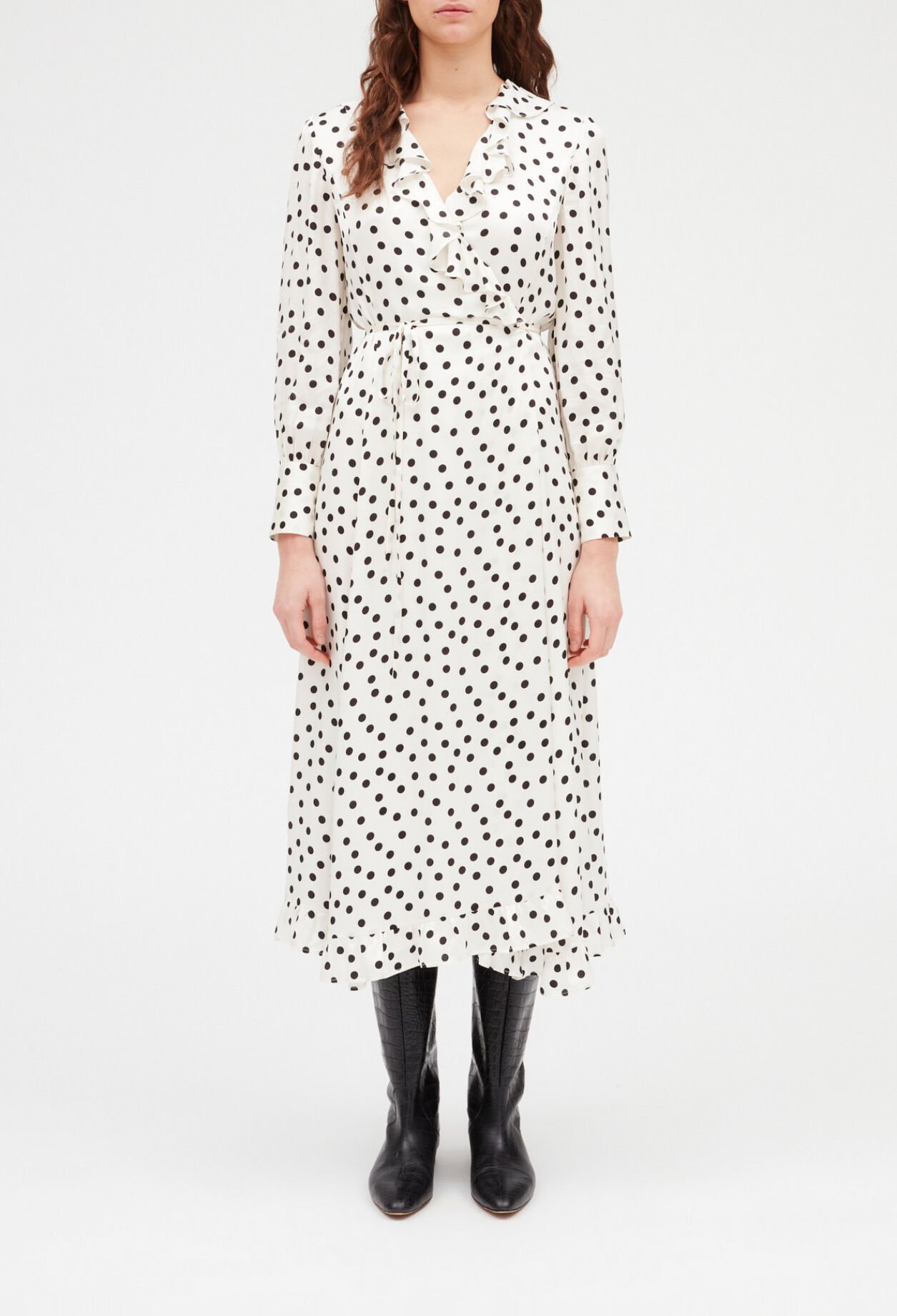 Mid-length polka dot dress
