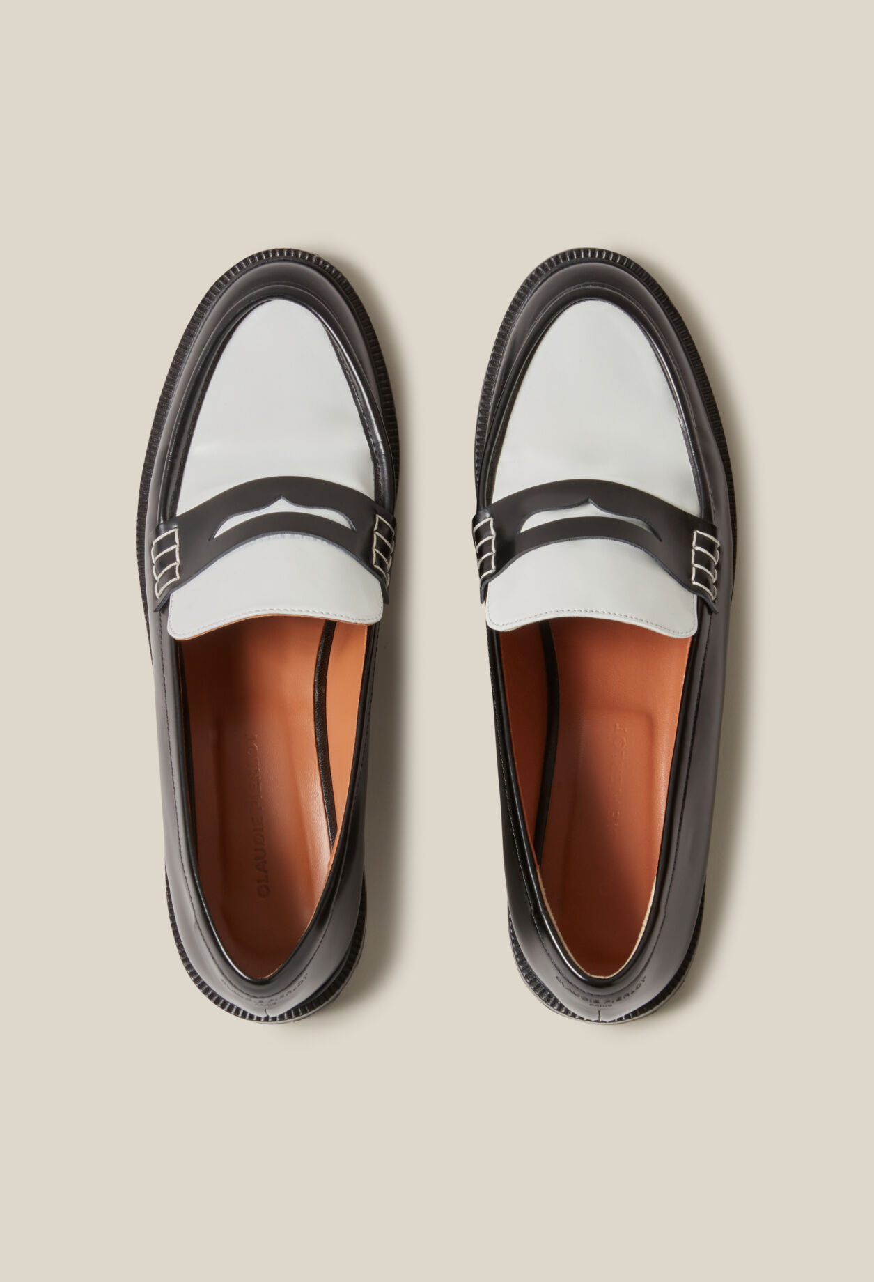 Two-tone leather loafers