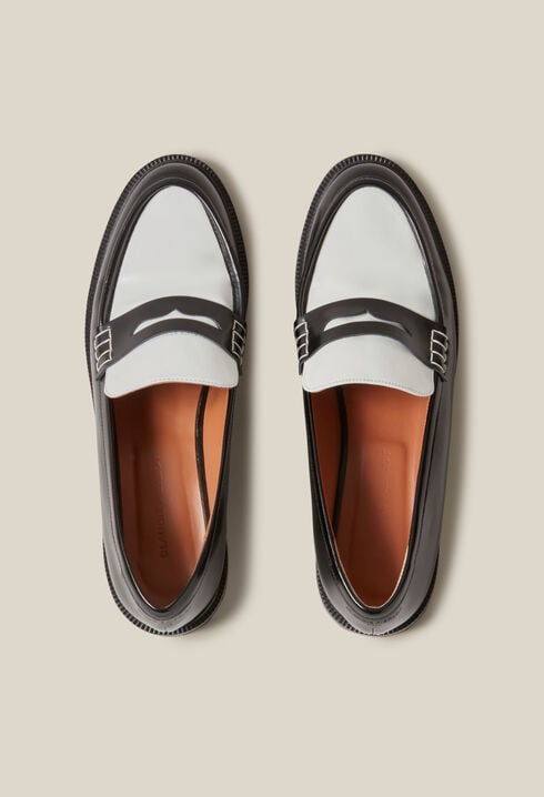 Two-tone leather loafers