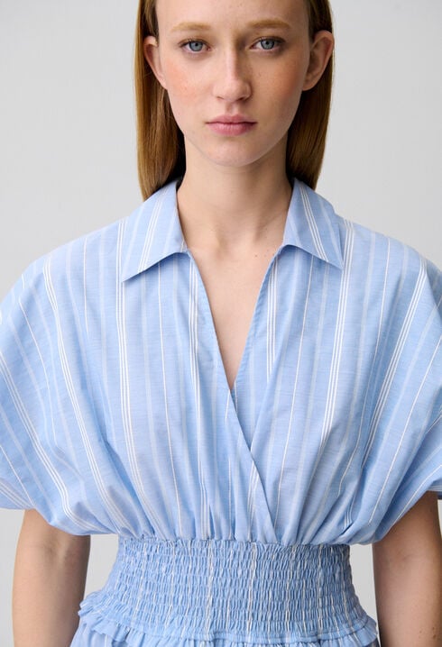 Striped wrap dress