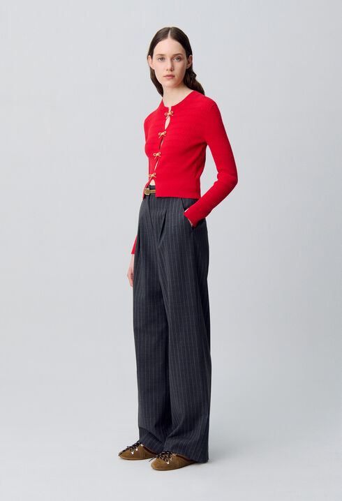 Knit Jumper with Bow Details