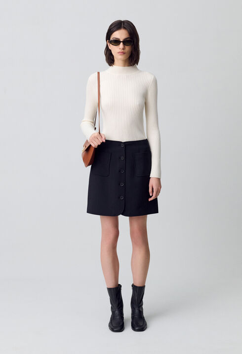 Buttoned mini skirt