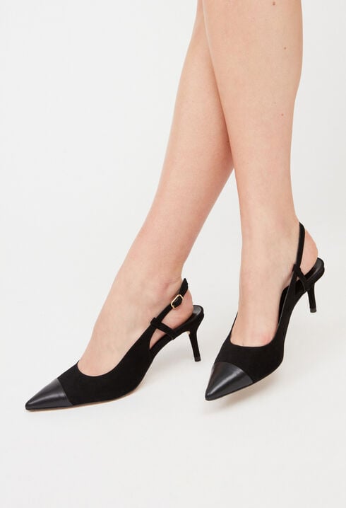 Leather slingback shoes