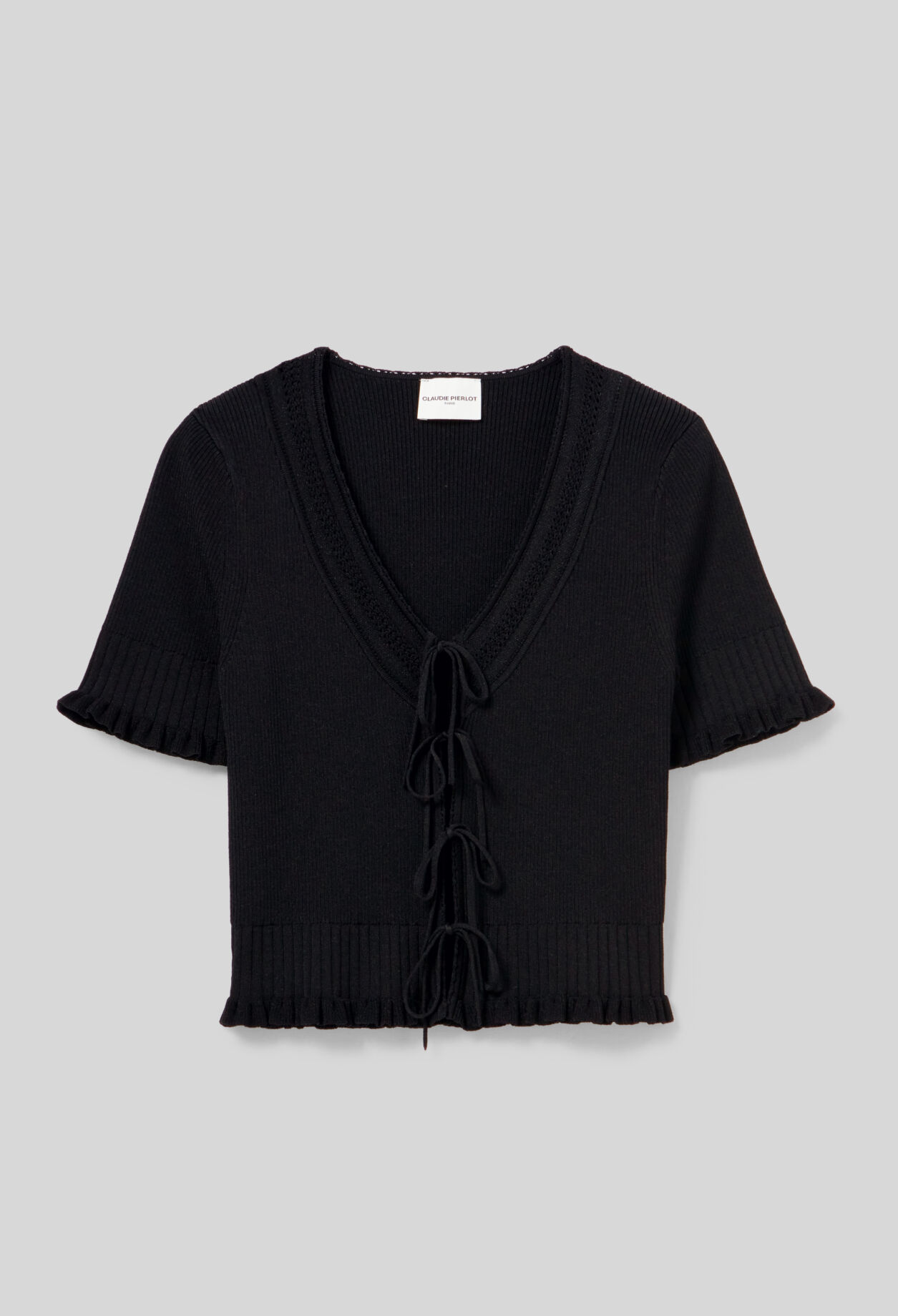 Fine knit top with bows