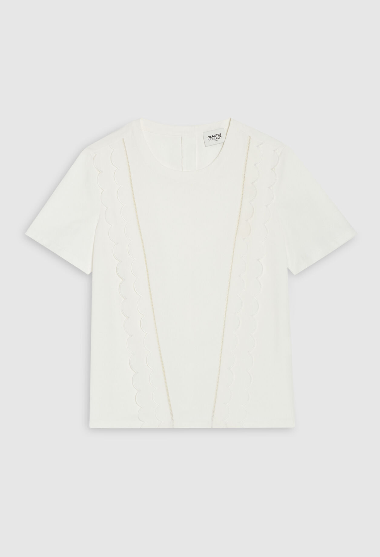 White scalloped T-shirt