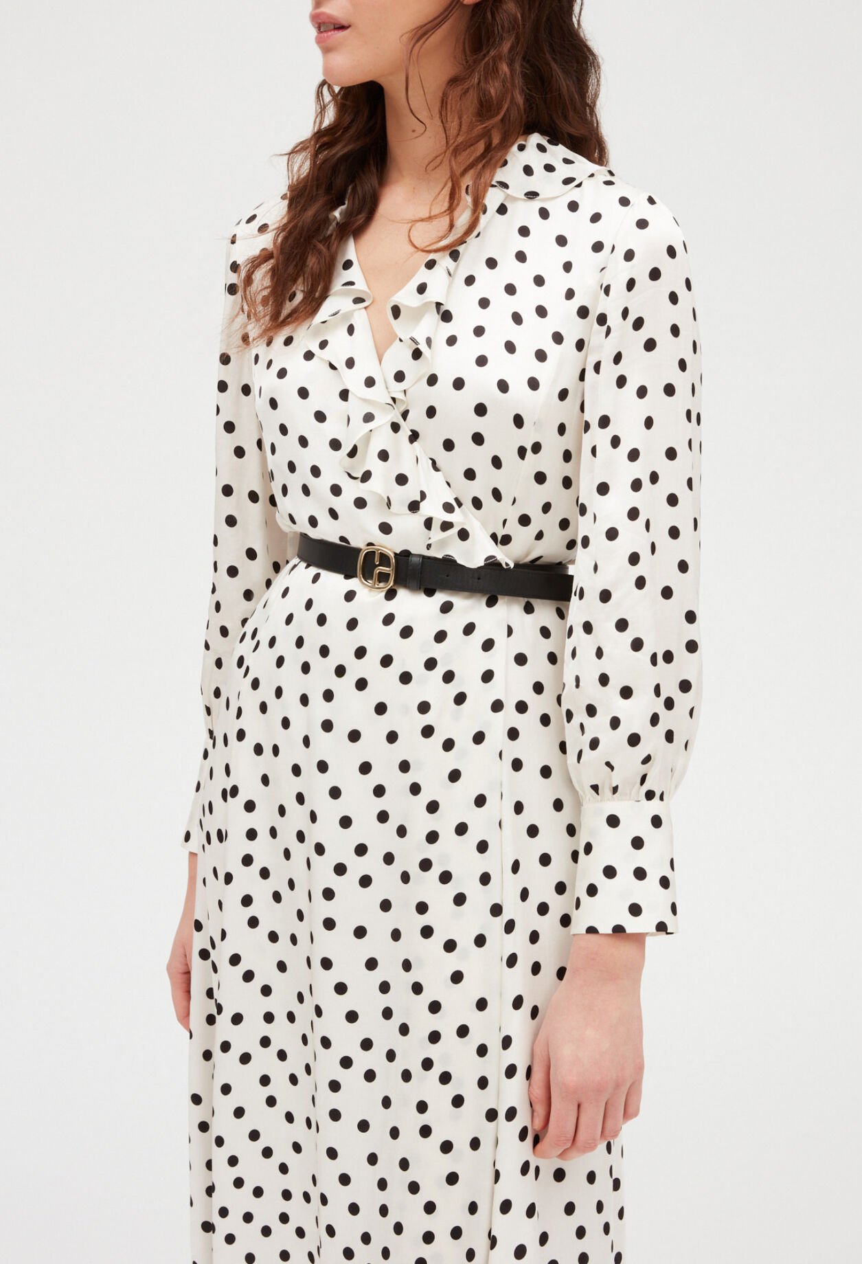 Mid-length polka dot dress