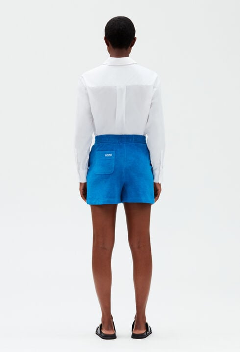 Blue terry shorts