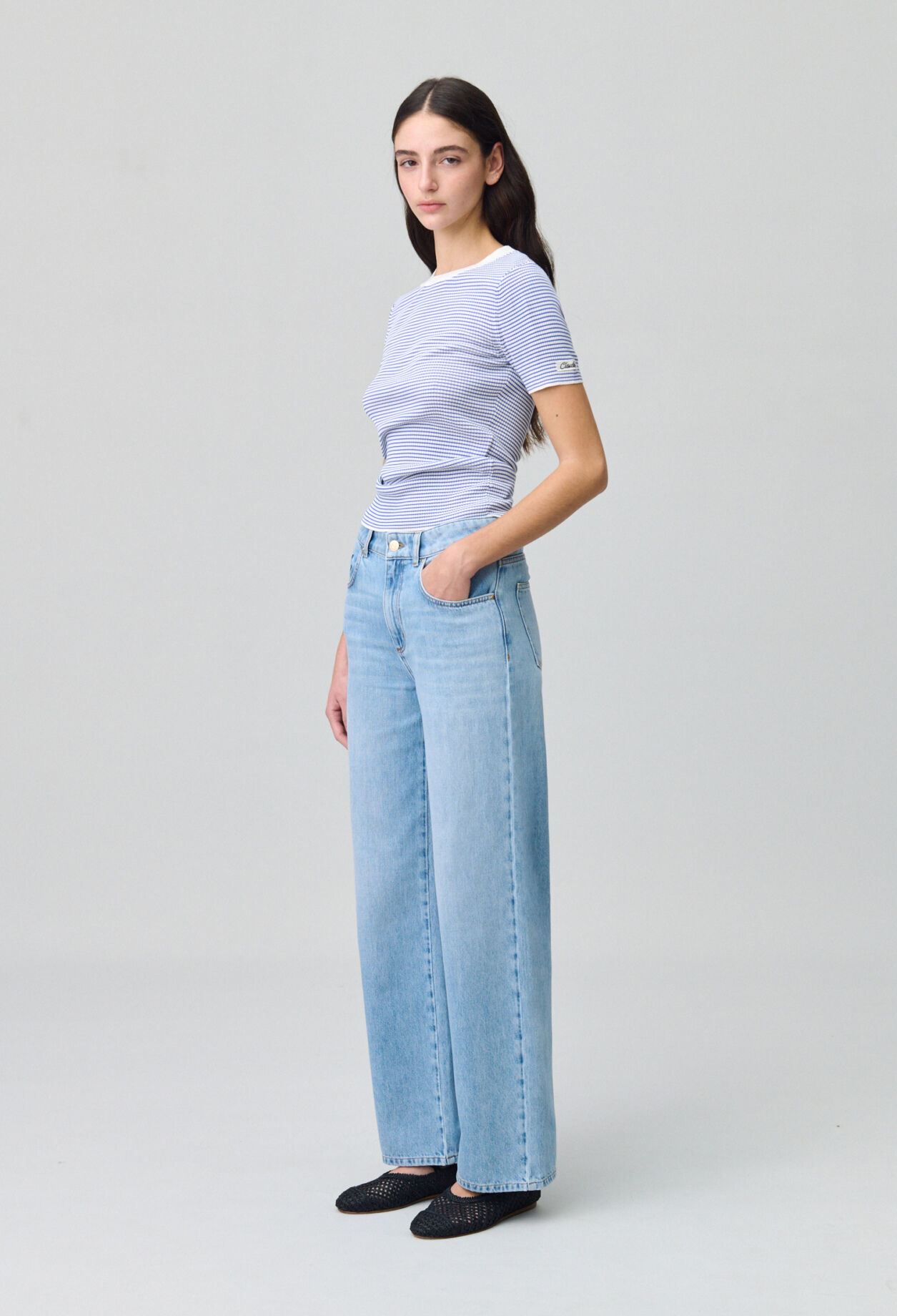 Fine-Knit Breton Stripe Top