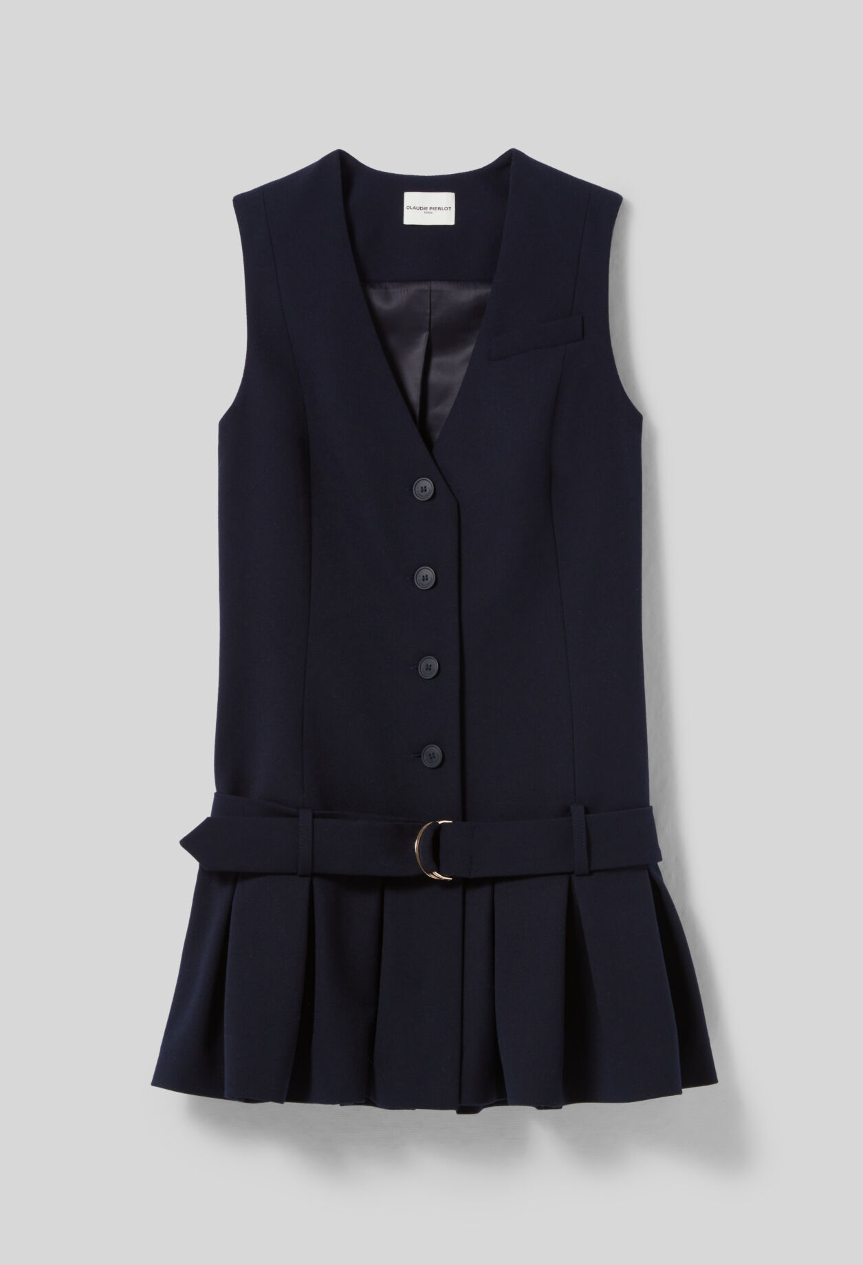 Pleated fitted short dress