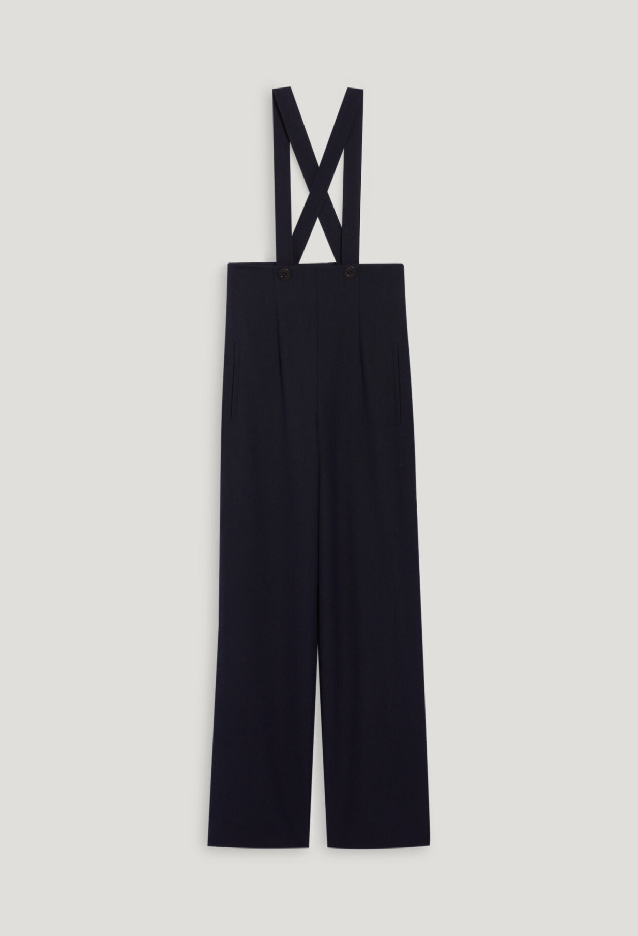 Navy trousers with braces