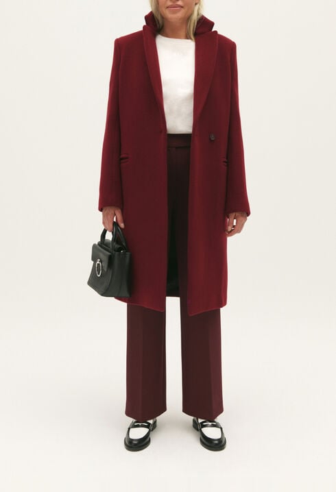 Mid-length wool blend coat