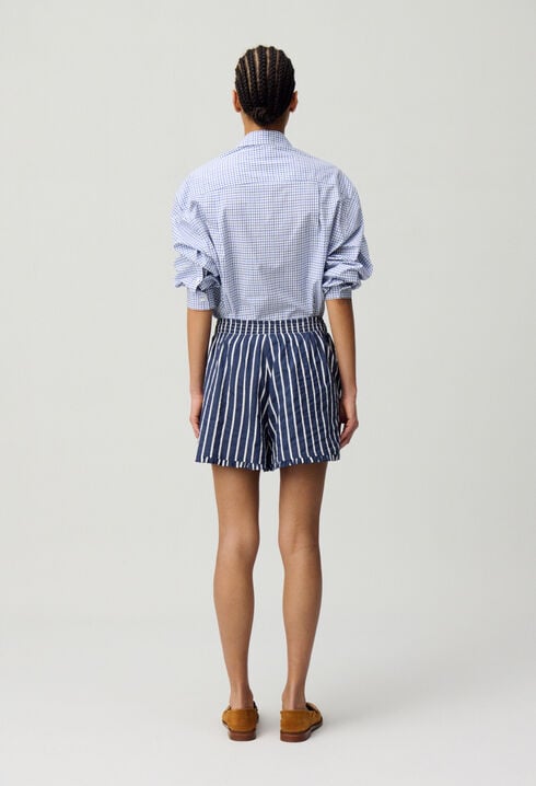 Striped ruffled shorts