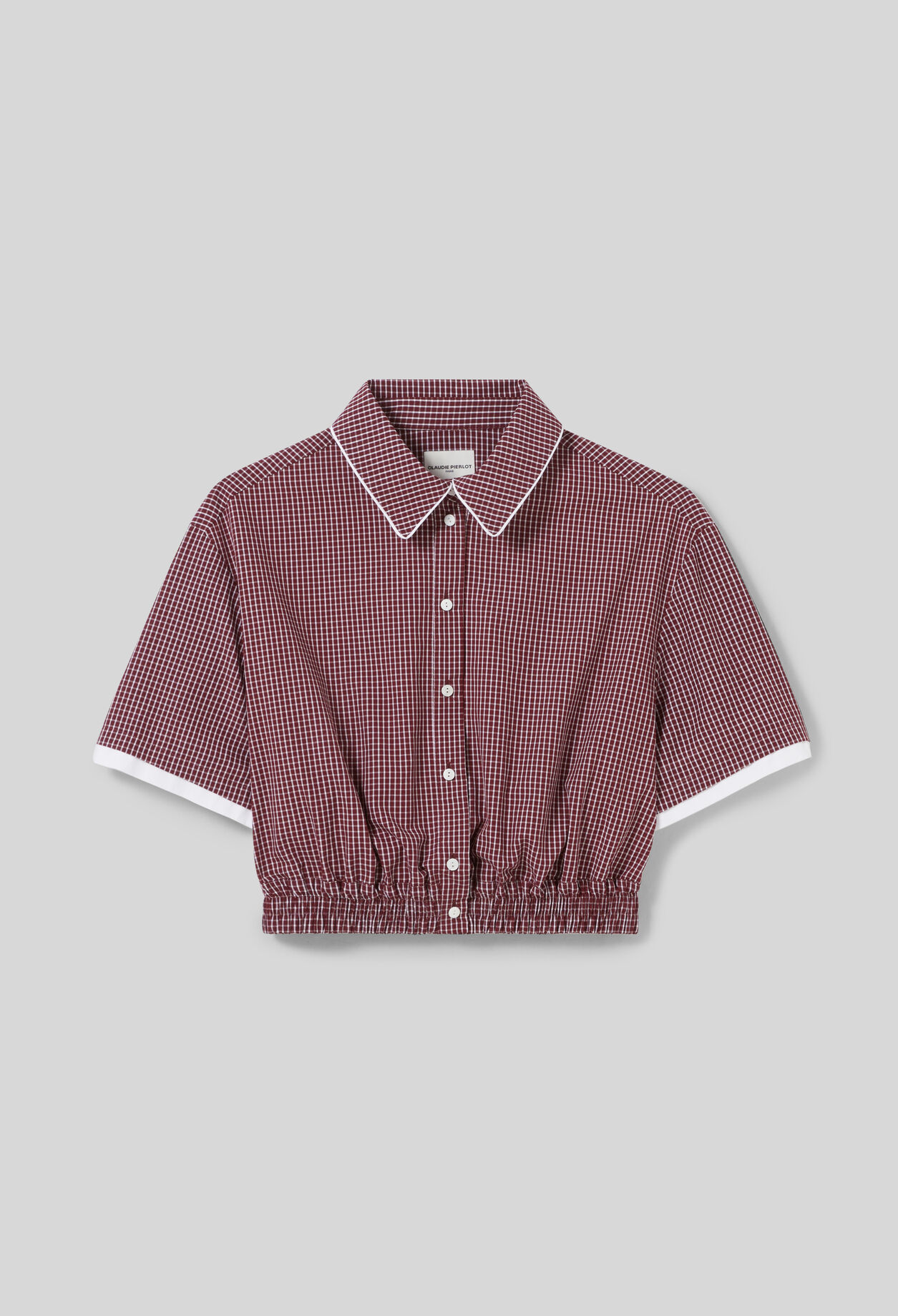 Short checked shirt