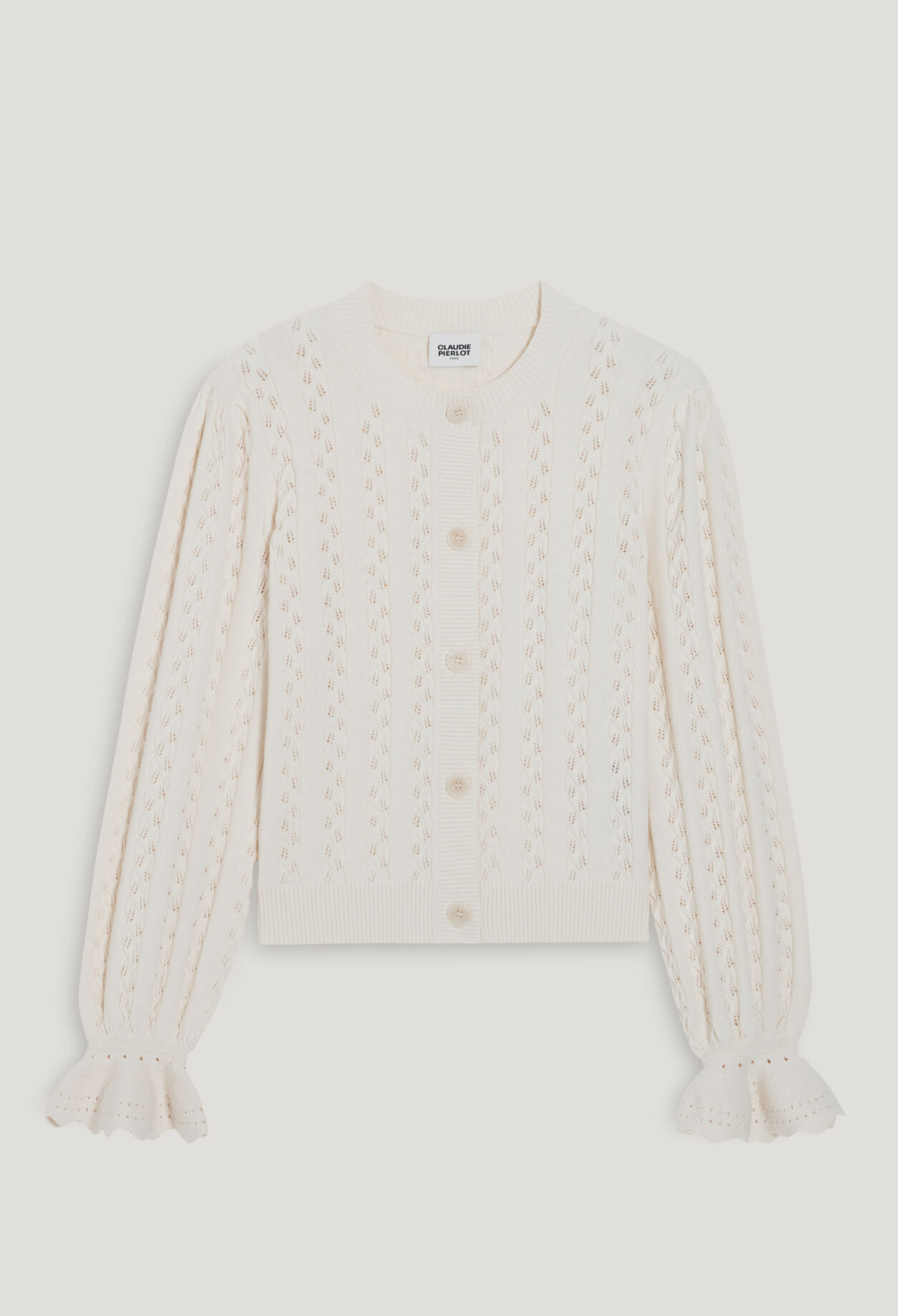 Ecru knitted cardigan