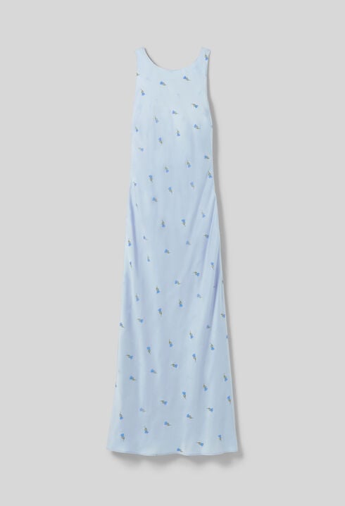 Satin Open-Back Dress