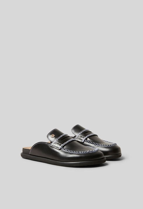 Smooth leather mules