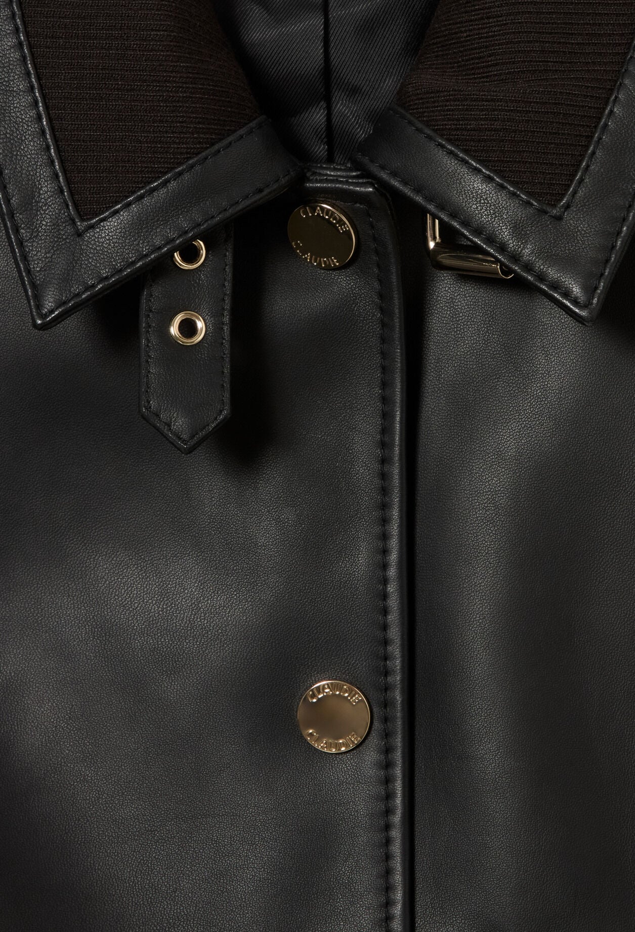 Leather bomber jacket