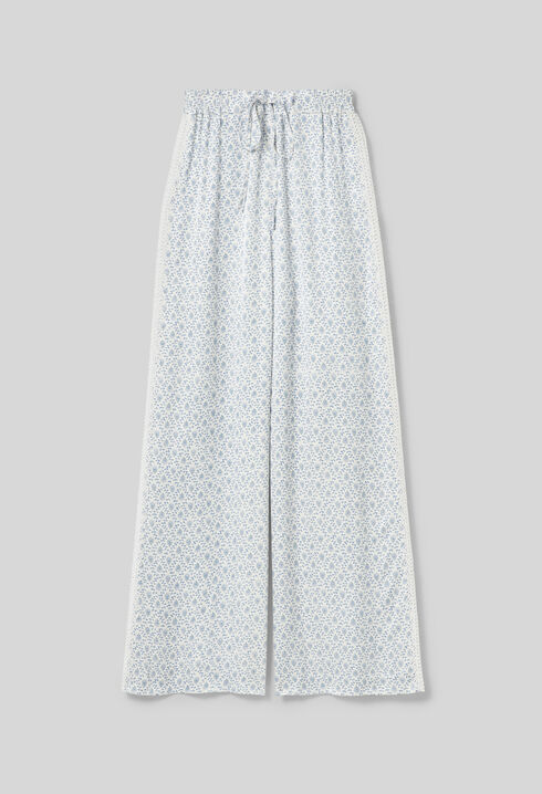 Elasticated-Waist Flowy Trousers