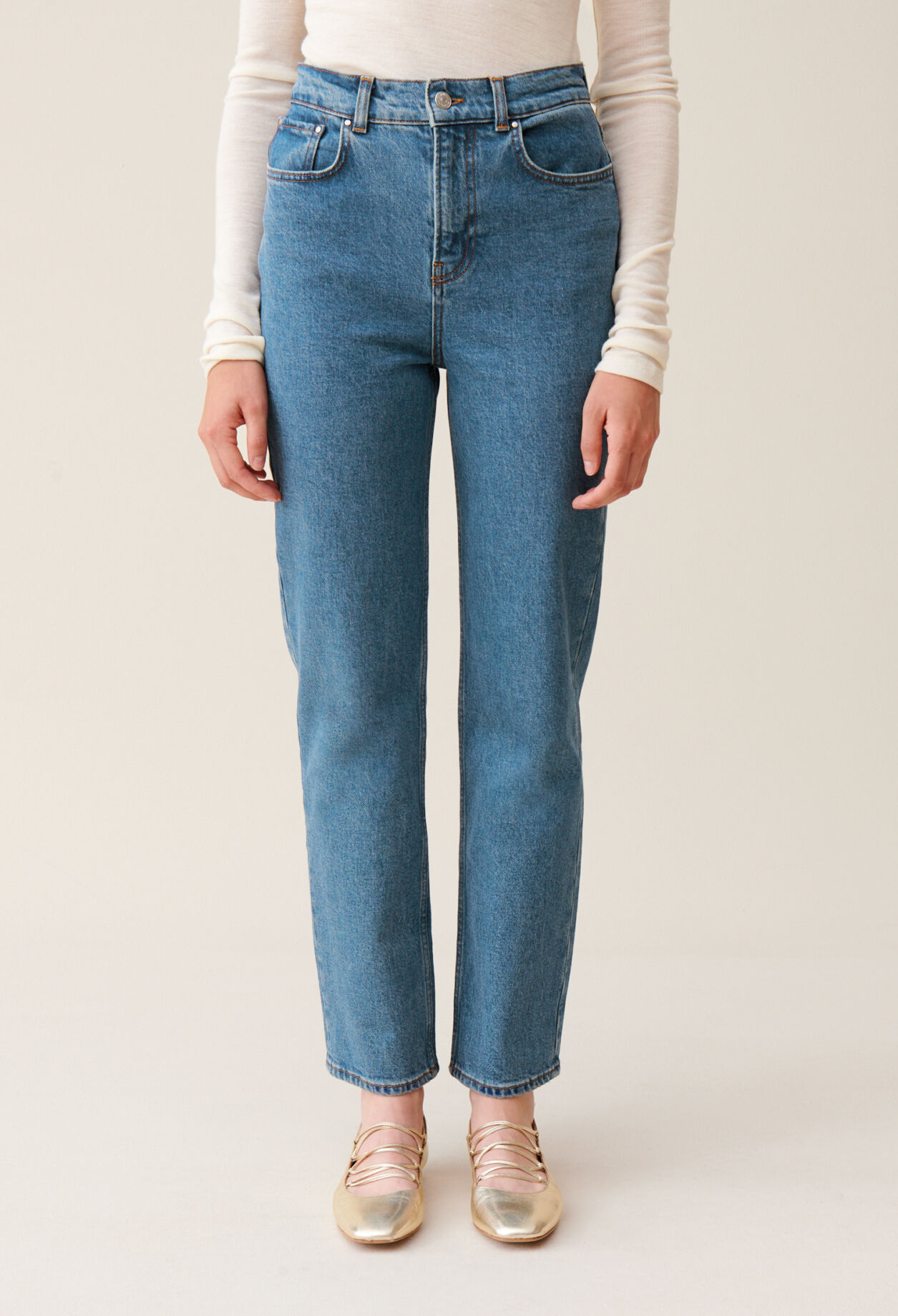 Toto Slim 7 8 jeans faded blue