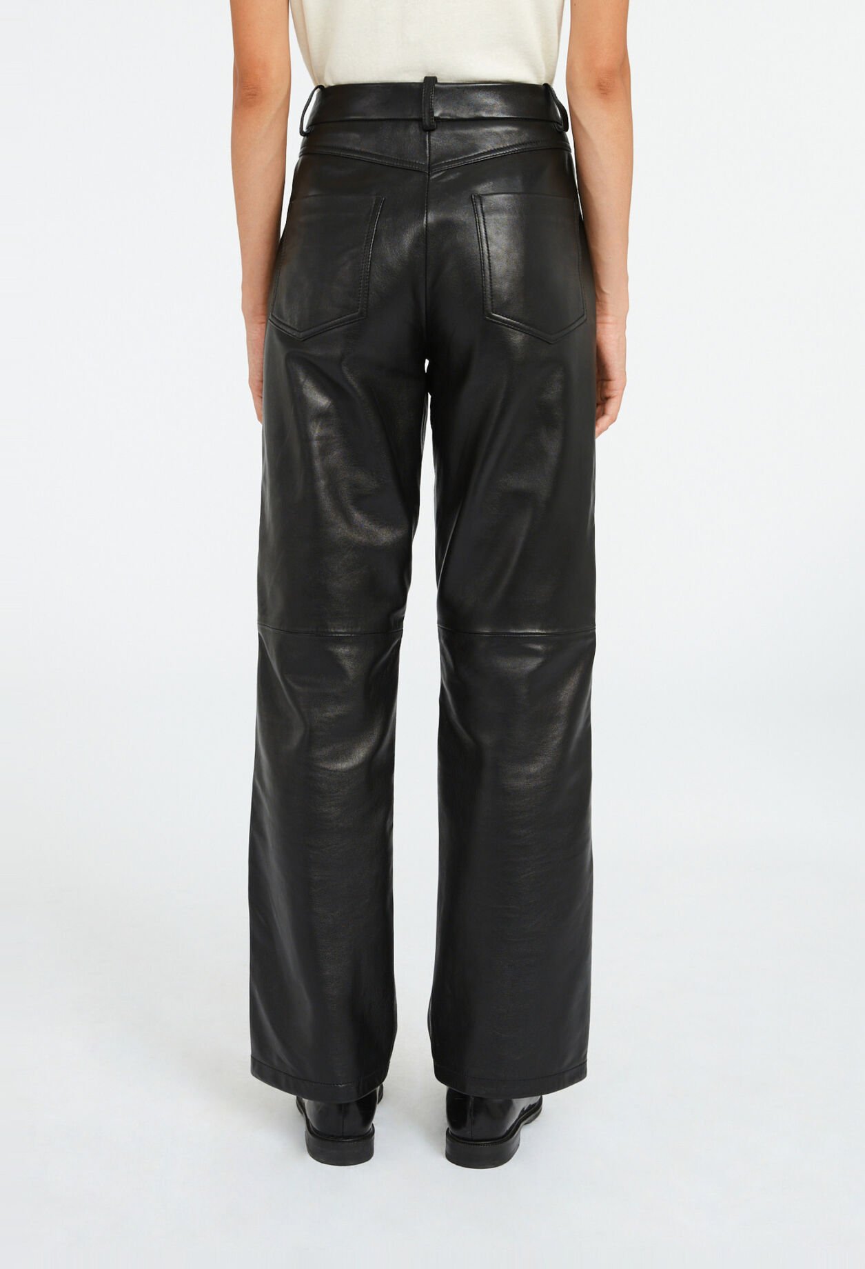 Wide leather trousers