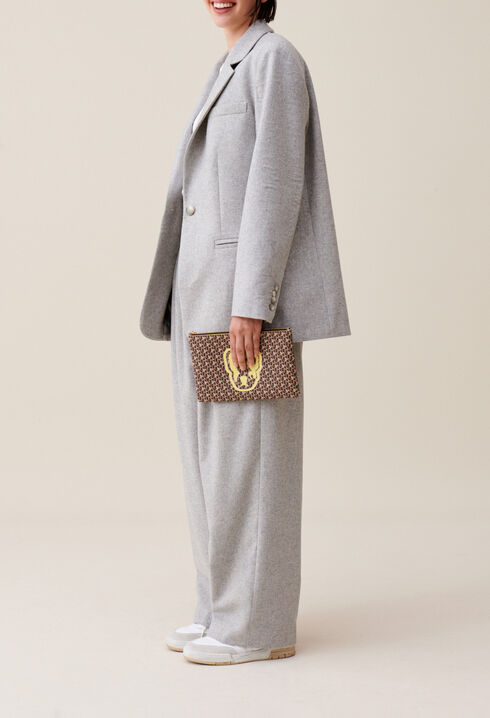 Grey wool-blend tailored jacket