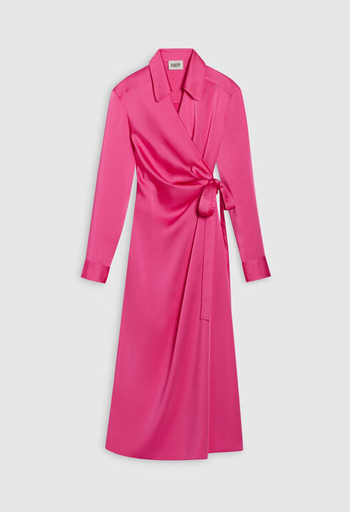 Pink mid-length wrap dress 