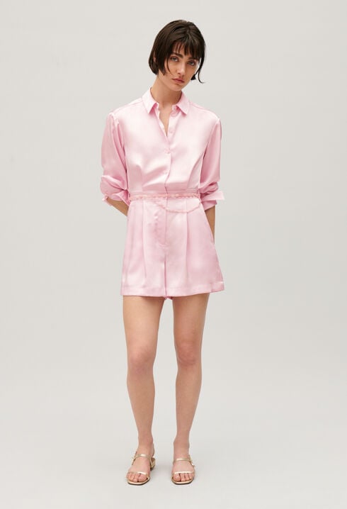 Blush smocked playsuit