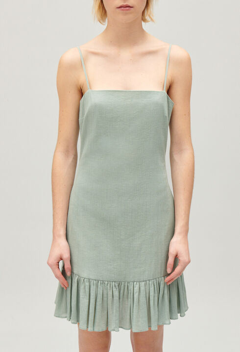 Short ruffled almond dress