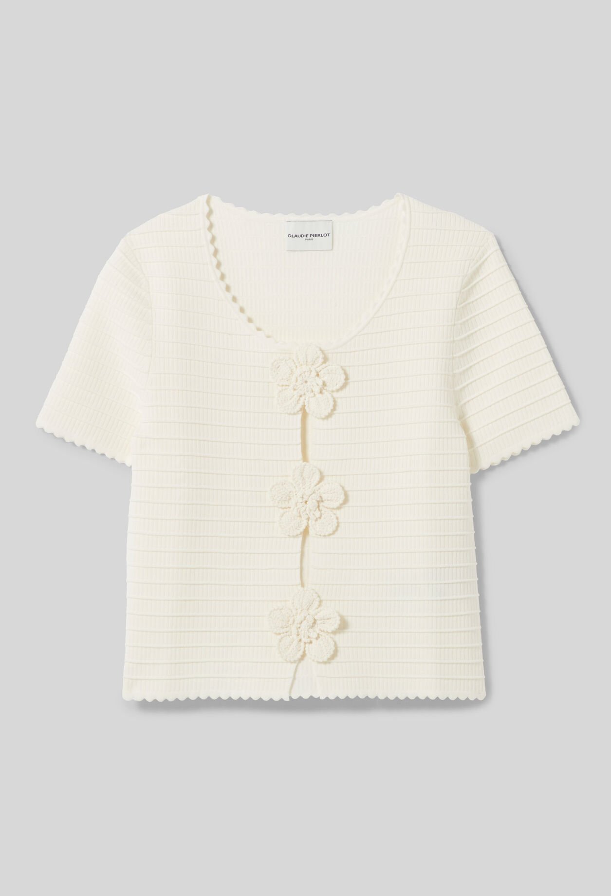 Striped short-sleeved jumper