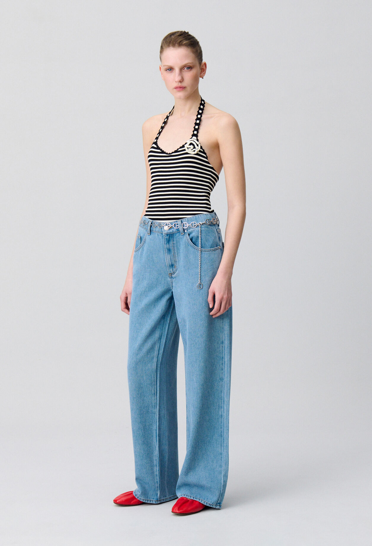 Fine Knit Striped Bodysuit