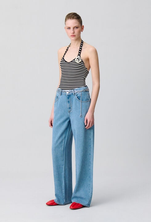 Fine Knit Striped Bodysuit