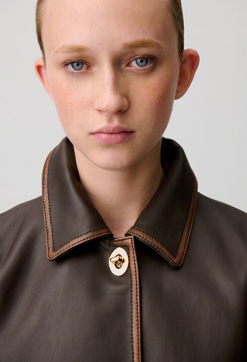 Cropped Vintage Leather Jacket