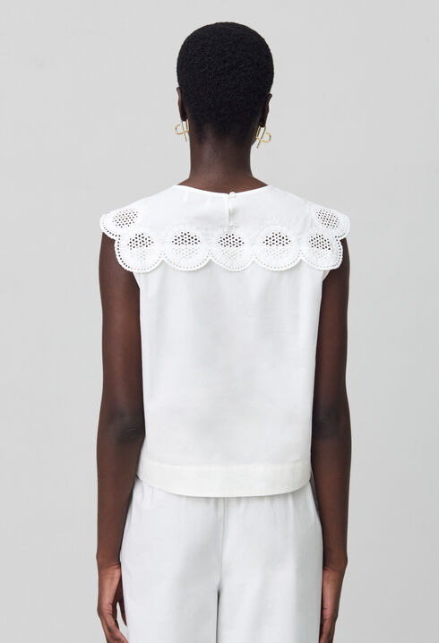Sleeveless Embroidered Blouse