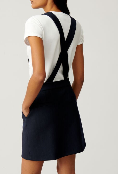 Short navy dress with straps