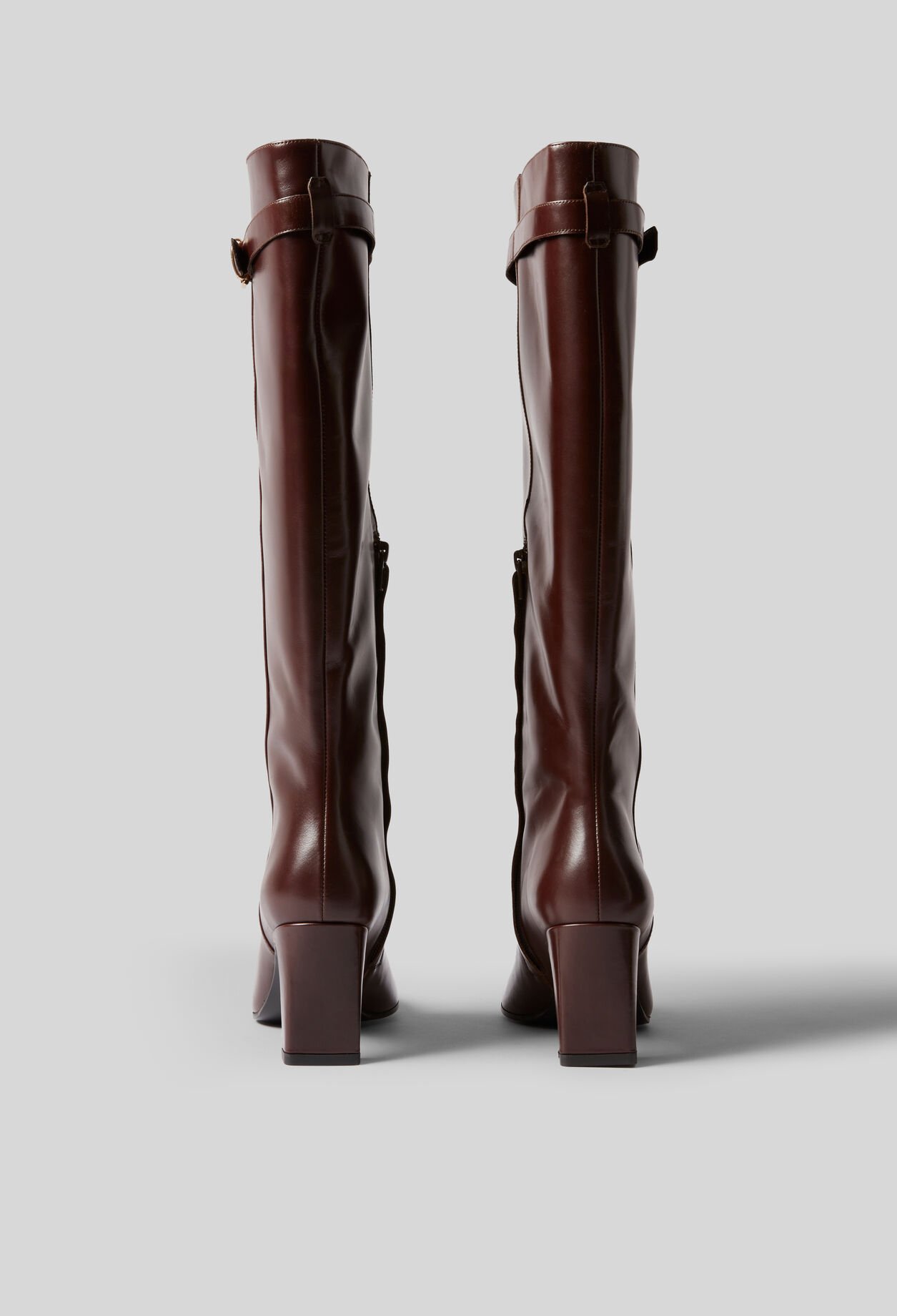 Bottes hautes cuir à boucle