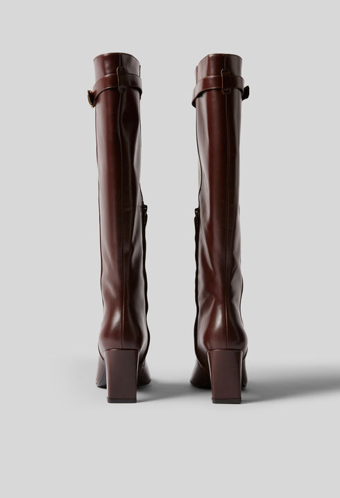 Bottes hautes cuir à boucle