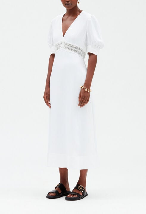 Embroidered midi dress