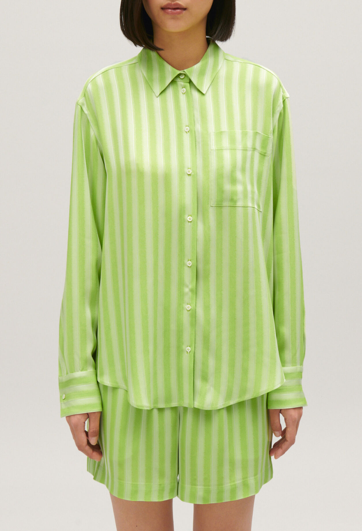 Matcha striped floaty shirt