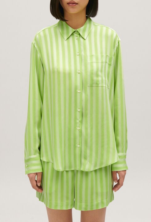 Matcha striped floaty shirt