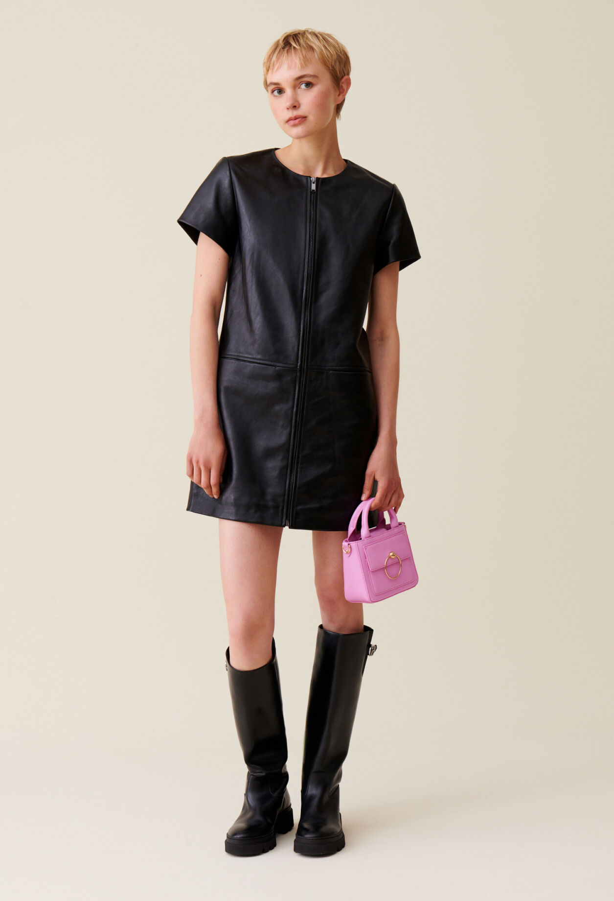 Short Zipped Leather Dress for women Claudie Pierlot