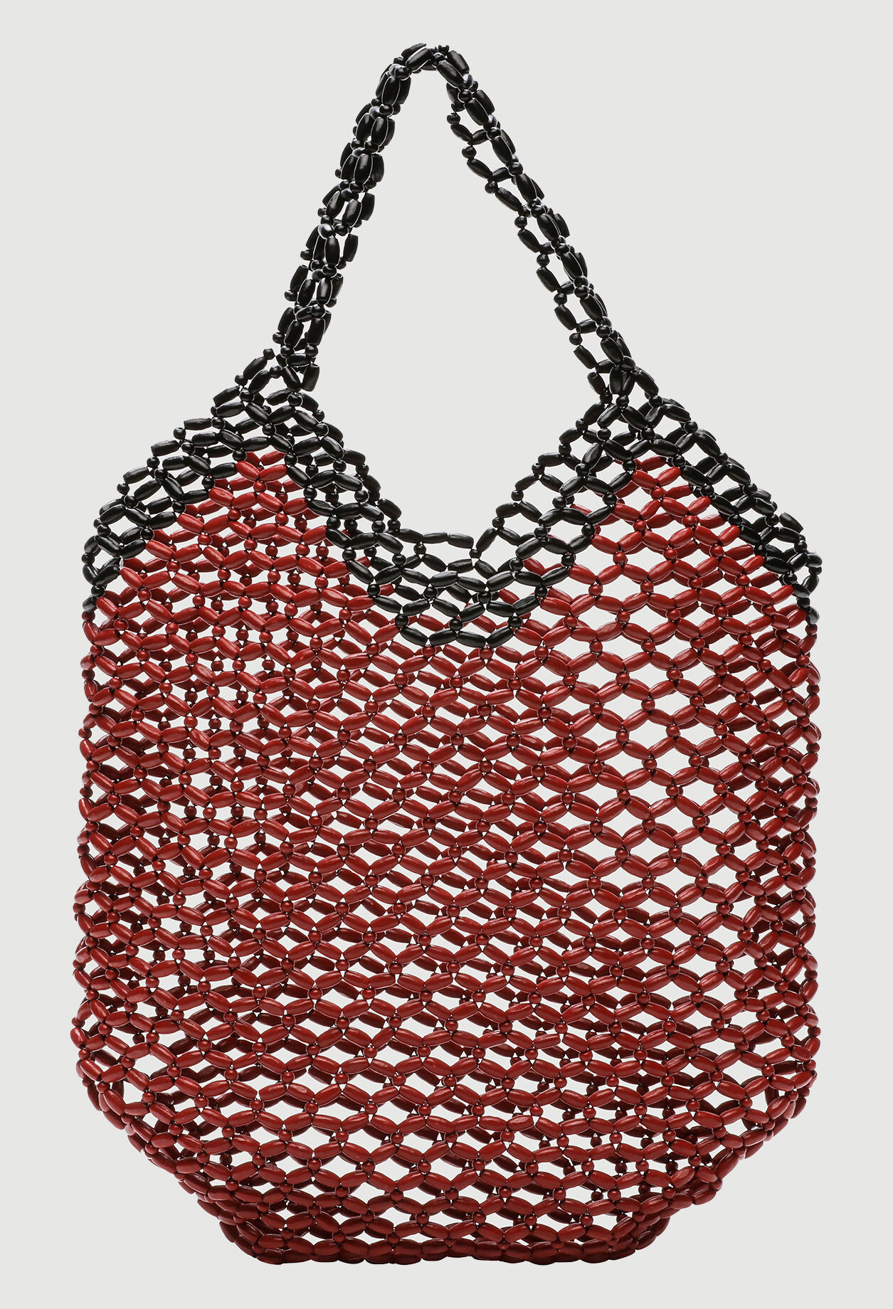 Bag with wooden beads