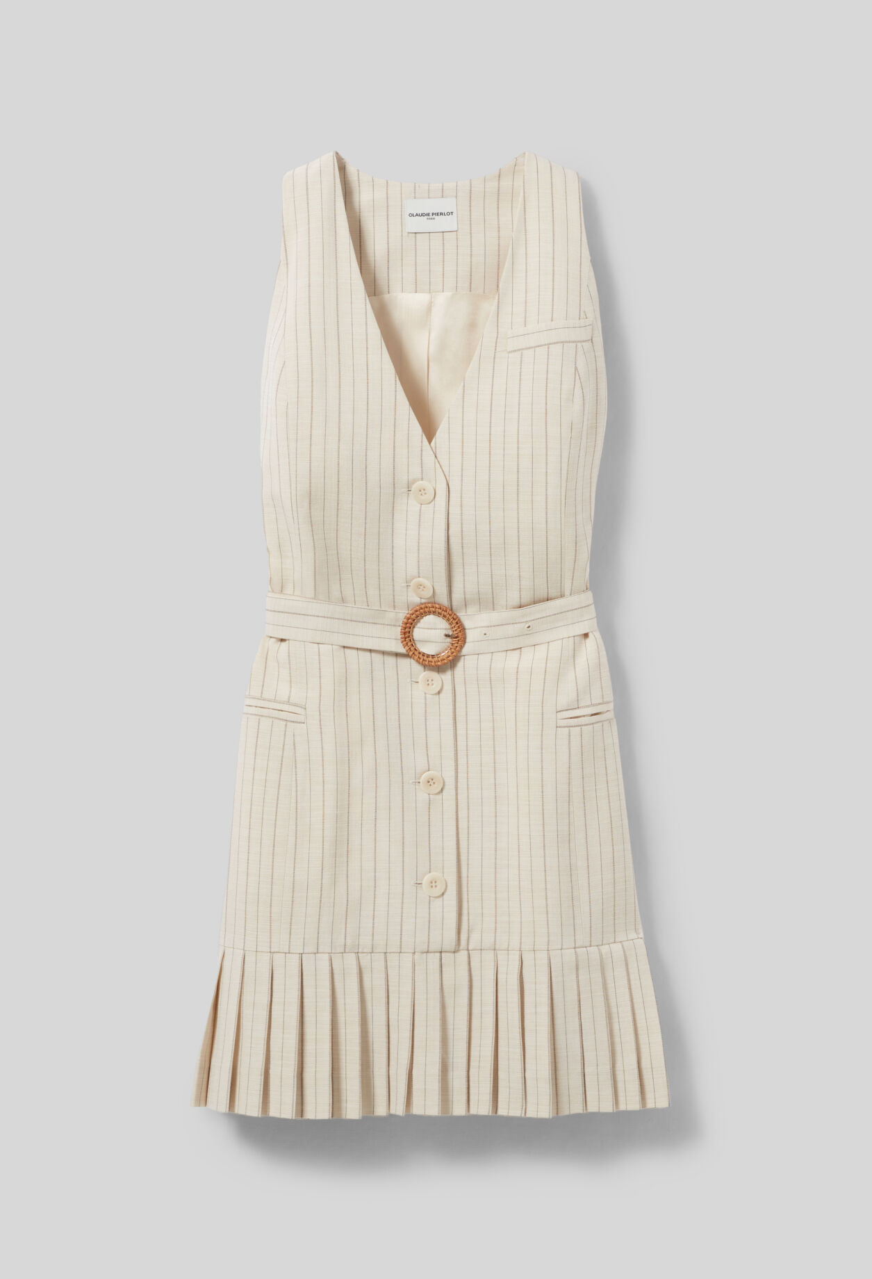 Pleated fitted short dress