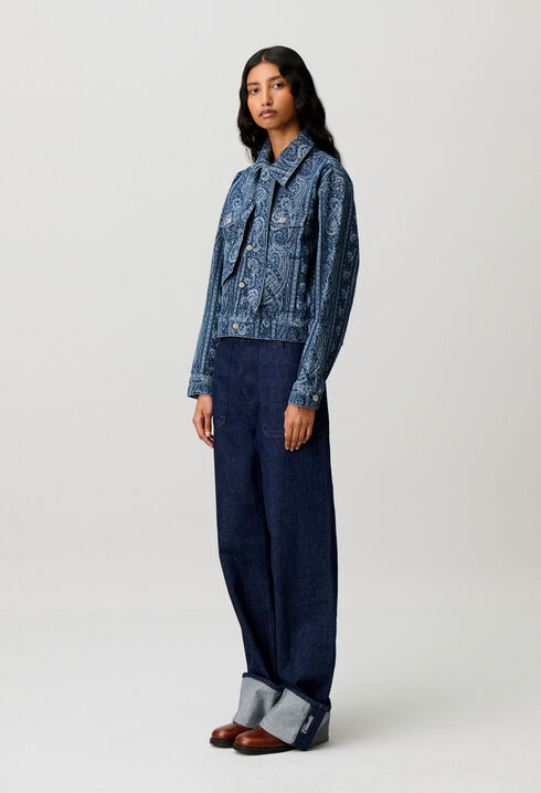Printed denim jacket