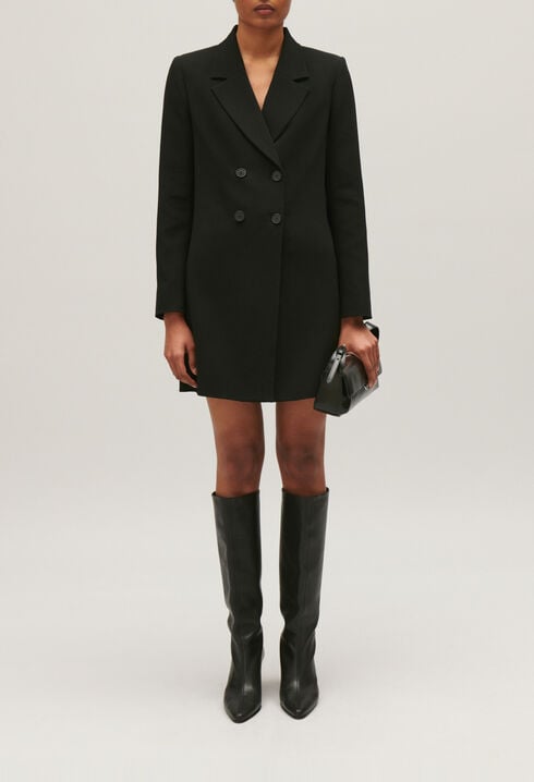 Short black suit dress