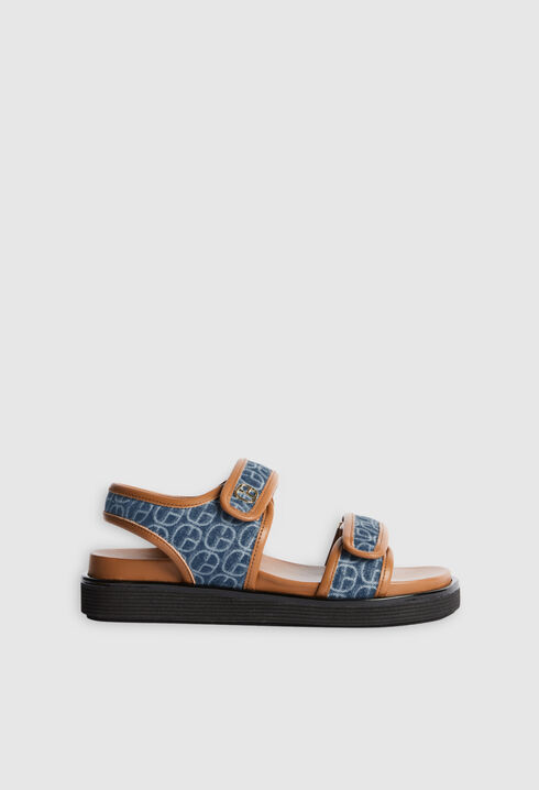 Blue denim CP monogram sandals