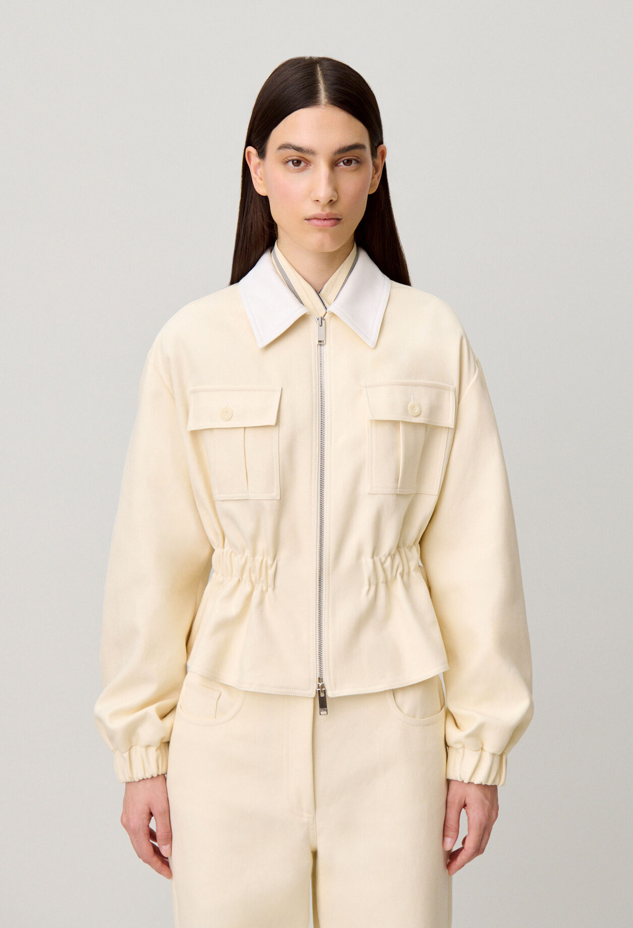 Cotton shirt collar jacket