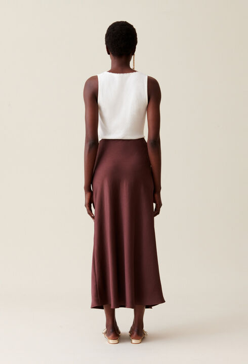 Flowing Satin Midi Skirt