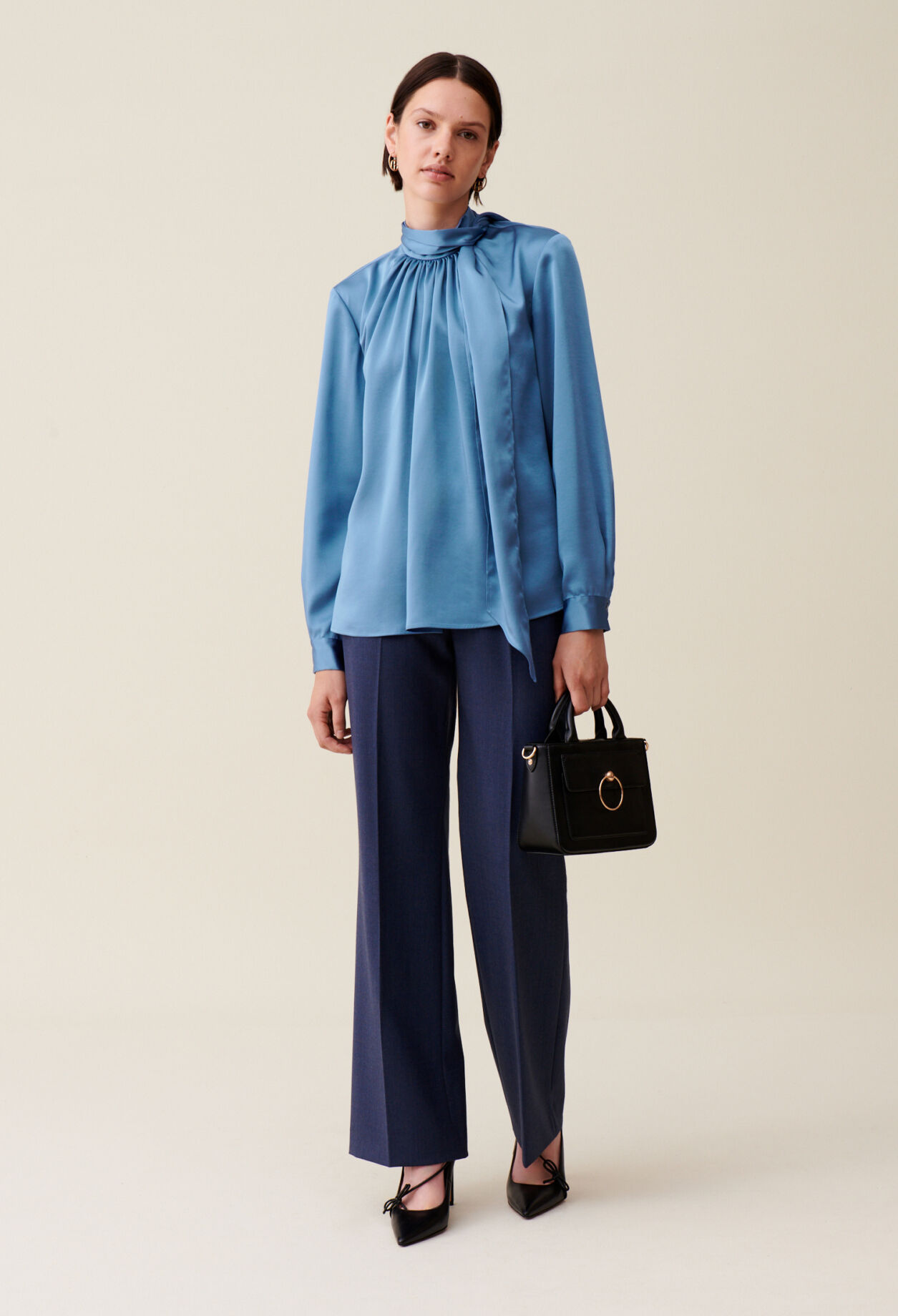 Flowy blouse lavalliere neckline for women Claudie Pierlot