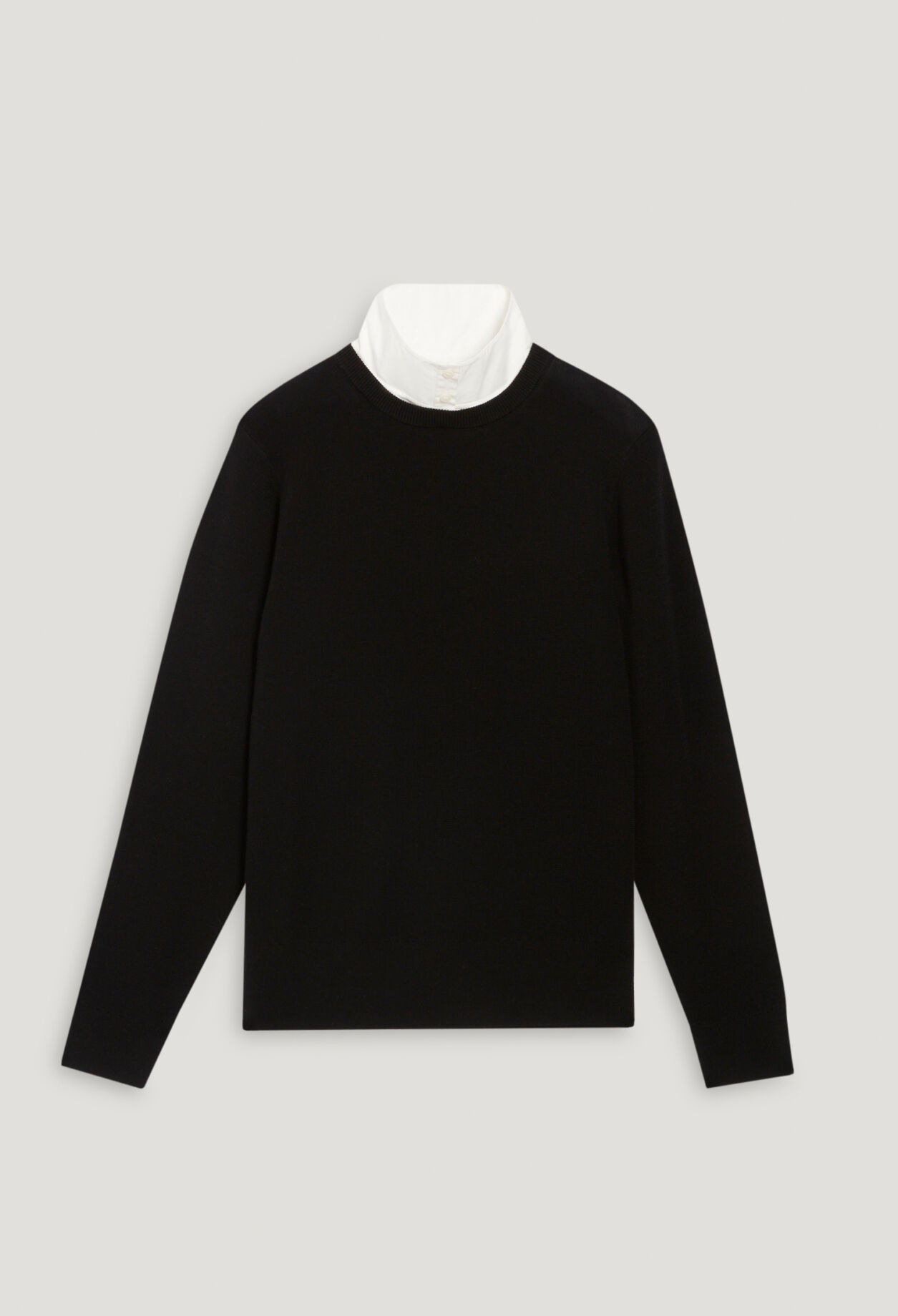 Black wool jumper with high neck